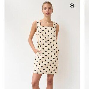 Raisonnel Polka Dot Classic Thigh Length Dress in Ivory Size Large